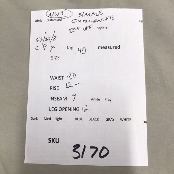 NWT SIMMS Challenger Short Men 40 Khaki Performance Fishing UPF 50+ - Picture 14 of 14